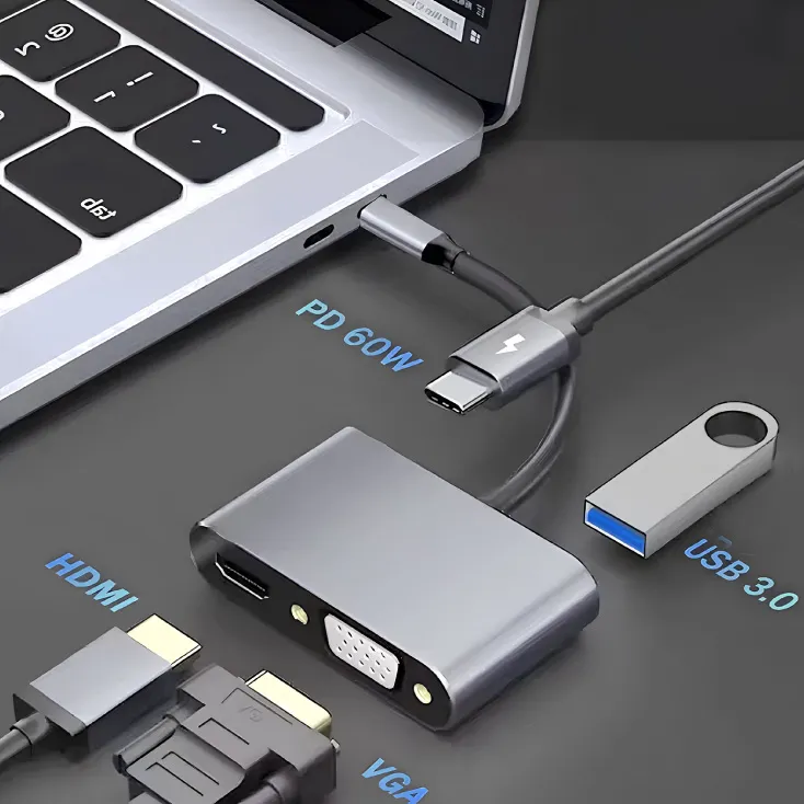 USB HUB 4u1 - usb-tip-c-hub-hdmi-vga