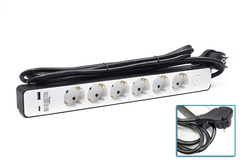 RAZVODNIK 6UTC3.0-USB/USBc - produzni-sa-ravnim-tankim-utikacem