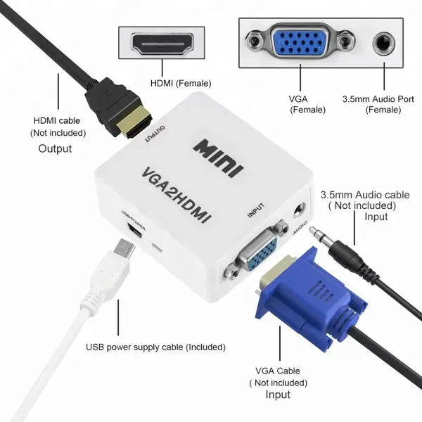 VGA-HDMI KONVERTOR MINI - vga-na-hdmi-konvertor