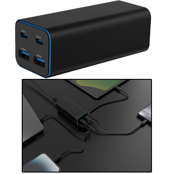 PUNJAČ KUĆNI 100W 4-port - gan-usb-tip-c-brzi-punjac