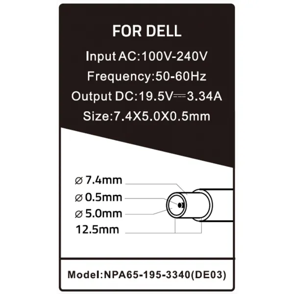 PUNJAČ 19.5V3.34A65W-7.4x5.0mm - ispravljac-napajanje-za-dell
