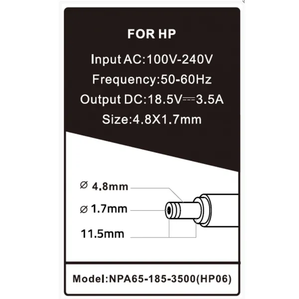 PUNJAČ 18.5V3.5A65W-4.8x1.7mm - punjac-za-laptop-utikac