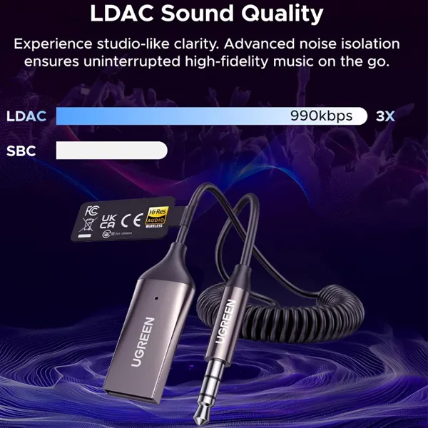 BLUETOOTH 6.0 na 3.5mm ADAPTER - ldac-aux-kabl