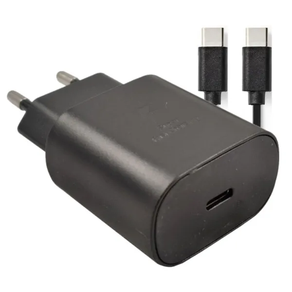PUNJAČ KUĆNI S KABLOM C 25W - Gembird NPA-AC43 crni kućni brzi punjač sa USB-C portom i pratećim USB-C na USB-C kablom