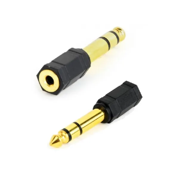 6.3mm na 3.5mm M/Ž KONEKTOR - Cablexpert A-6.35M-3.5F crni audio adapter sa muškog pozlaćenog 6.35mm džeka na žensku 3.5mm utičnicu