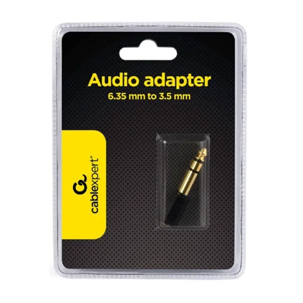 6.3mm na 3.5mm M/Ž KONEKTOR - Fabričko kartonsko blister pakovanje Cablexpert audio mufa sa istaknutom oznakom modela