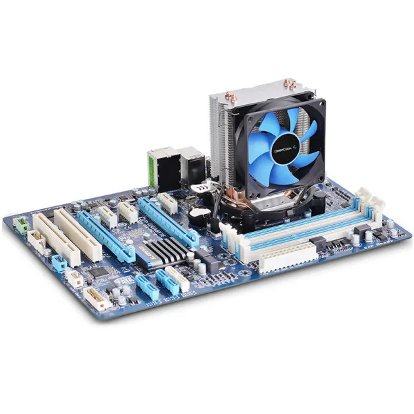 VENTILATOR ICE EDGE MINI FS V2.0  100W 80mm - DeepCool Ice Edge Mini FS V2.0 procesorski kuler sa plavom elisom od 80mm, prikaz na ploči