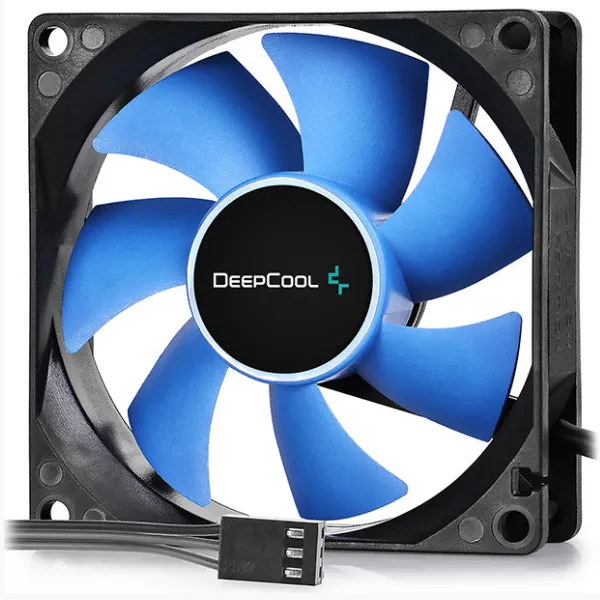 VENTILATOR ICE EDGE MINI FS V2.0  100W 80mm - Bočni profil DeepCool procesorskog hladnjaka sa istaknutim žičanim žabicama koje drže crno kućište ventilatora