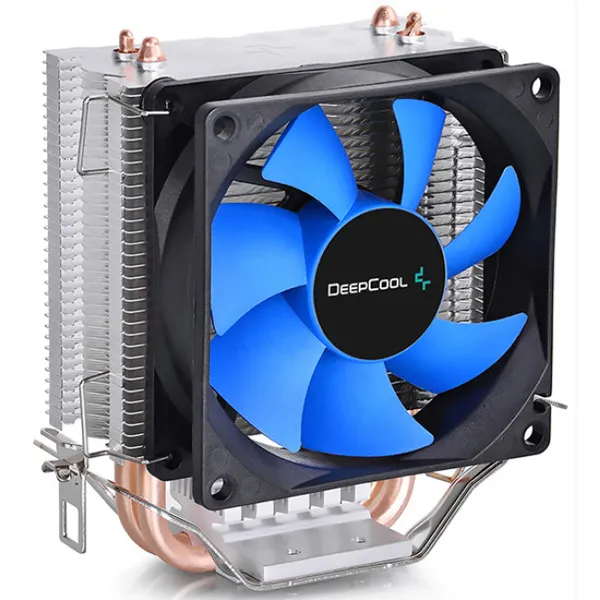 VENTILATOR ICE EDGE MINI FS V2.0  100W 80mm - Prikaz gustog aluminijumskog hladnjaka sa ugrađenim bakarnim nožicama za direktan kontakt prikazan na beloj pozadini