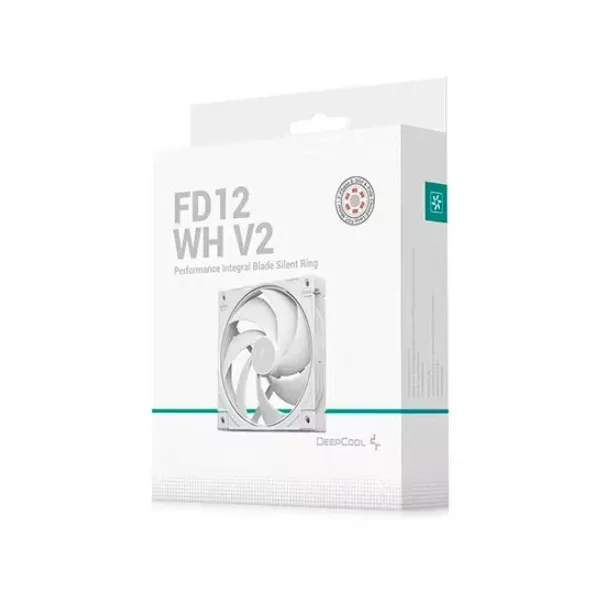 VENTILATOR 12V-FD12 WH V2 120x120x25mm - DeepCool FD12 WH V2 visokoefikasni beli mrežni kuler ventilator od 120mm fabričko pakovanje