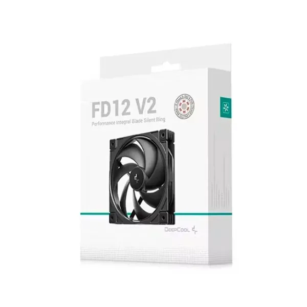 VENTILATOR 12V-FD12 V2 120x120x25mm - DeepCool FD12 V2 visokoefikasni crni mrežni kuler ventilator od 120mm u kutiji