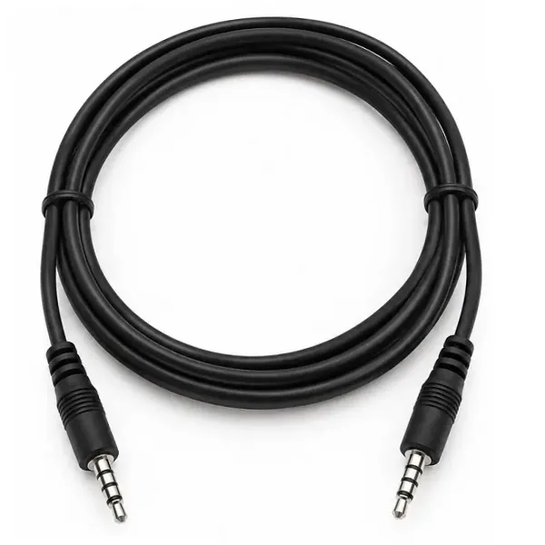 AUDIO KABL 3.5mm 4-polni 1.2m - Kettz AUX-K1204 crni fleksibilni audio Aux kabl dužine 1.2m namotan u pravilan krug sa muškim 4-polnim 3.5mm TRRS utikačima na krajevima