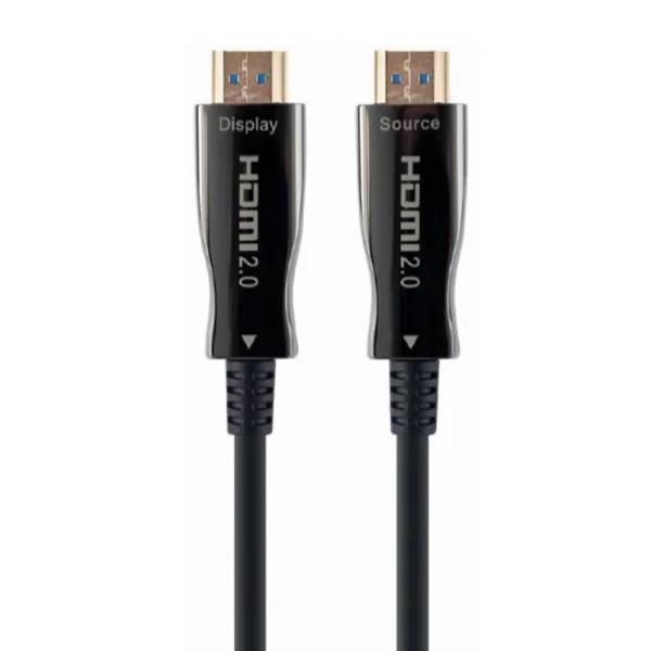 HDMI V2.0 Optički kabl 4K/60Hz 80m - Cablexpert CCBP-HDMI-AOC-80M-02 crni aktivni optički HDMI v2.0 kabl sa krupno prikazanim metalnim pozlaćenim konektorima za Display i Source strane