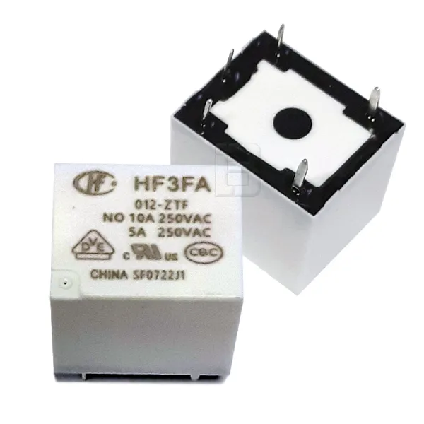 RELE HF3FA-012ZTF - Relej Hongfa HF3FA-012ZTF 12VDC 10A SPDT PCB Kockasti
