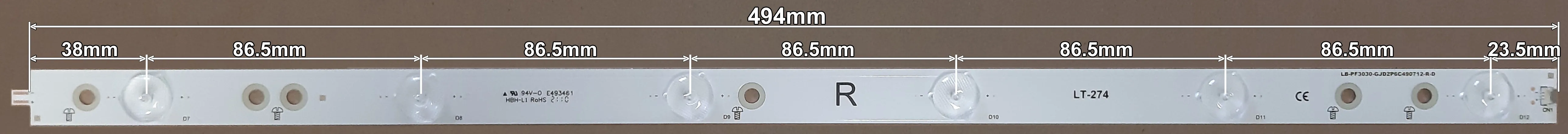 LED BAR-PHILIPS49LR -  LB-PF3030-GJD2P6C490712-L-D