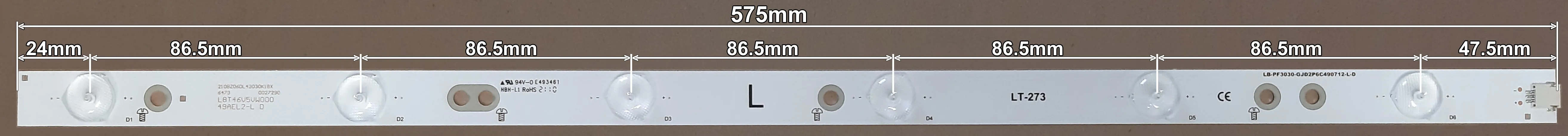 LED BAR-PHILIPS49LR - GJ-2K16-490-D712-P5