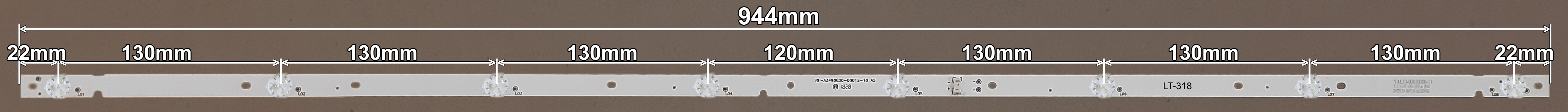 LED BAR-TESLA49-1 - RF-AZ490E30-0801S-10