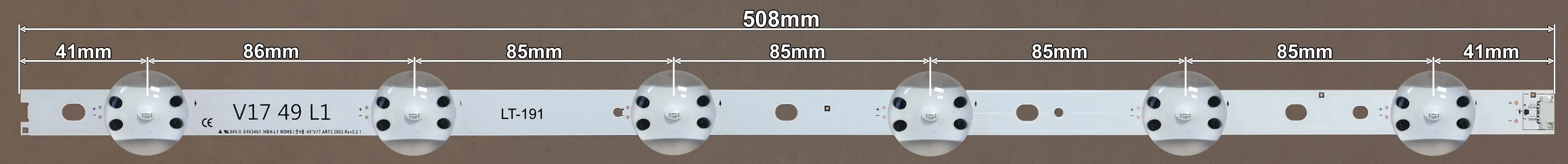 LED BAR-LG49L1R1 - 49 ”V17 ART3 2863 Rev0.2