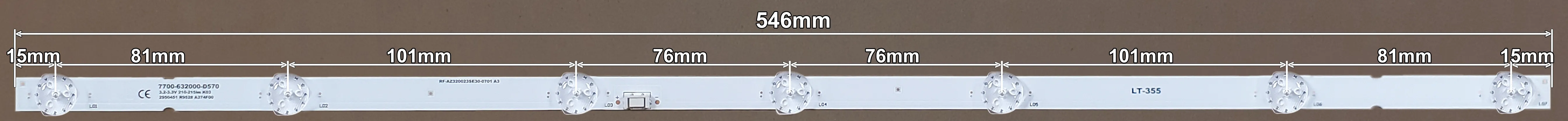 LED BAR-TESLA32-7 -  RF-AZ320023SE30-0701 A3