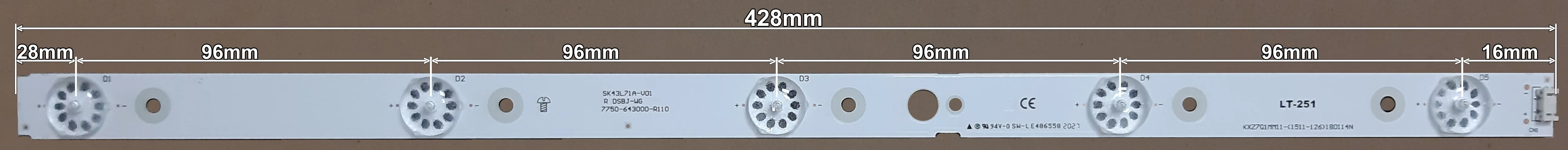 LED BAR-LG43LR - SK43L71A-V01 R DSBJ-WG