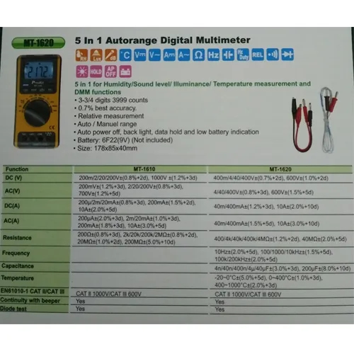 MULTIMETAR MT-1620 - multimetar