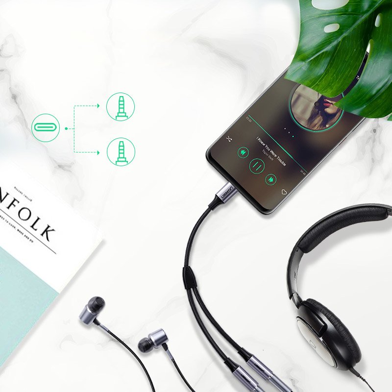 USBc-3.5mm AUXx2 - usb tip c adapter za slušalice