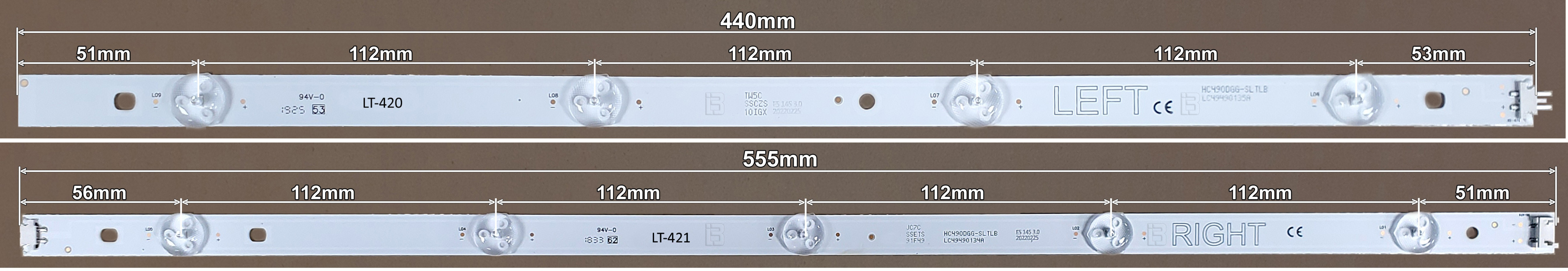 LED BAR-LG49RL - lt420-lt421-dimenzija