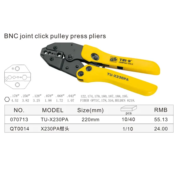 KLEŠTA TU-X230PA ZA KRIMPOVANJE - klešta-za-bnc-konektore