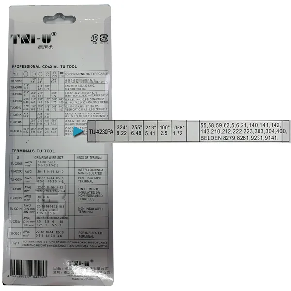 KLEŠTA TU-X230PA ZA KRIMPOVANJE - bnc klešta