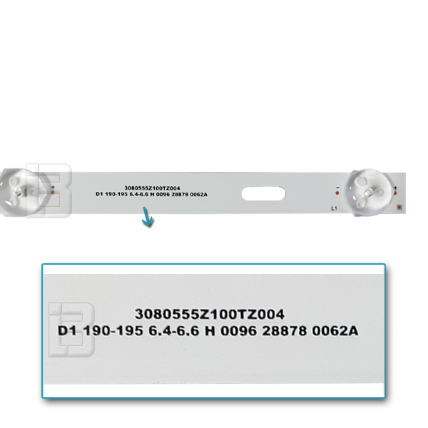 LED BAR-FOX55-1 - 3080555z100tz004-d1-190-195-6.4-6.6-h-0096-28878-0062a