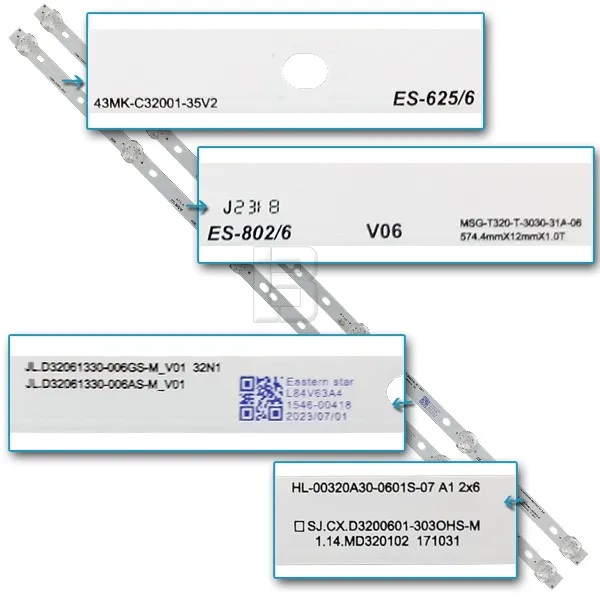LED BAR-TESLA32E - jl.d32061330-006gs-m-hl0320a30-0601s-07-sj.cx.d3200601-303ohs-m