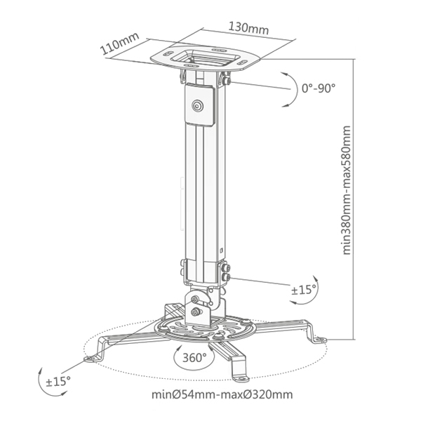 DRŽAČ PROJEKTORA STV013 - nosac-za-projektor-stv013