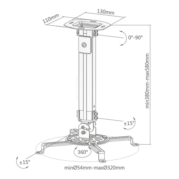 DRŽAČ PROJEKTORA STV013 - nosac-za-projektor-stv013