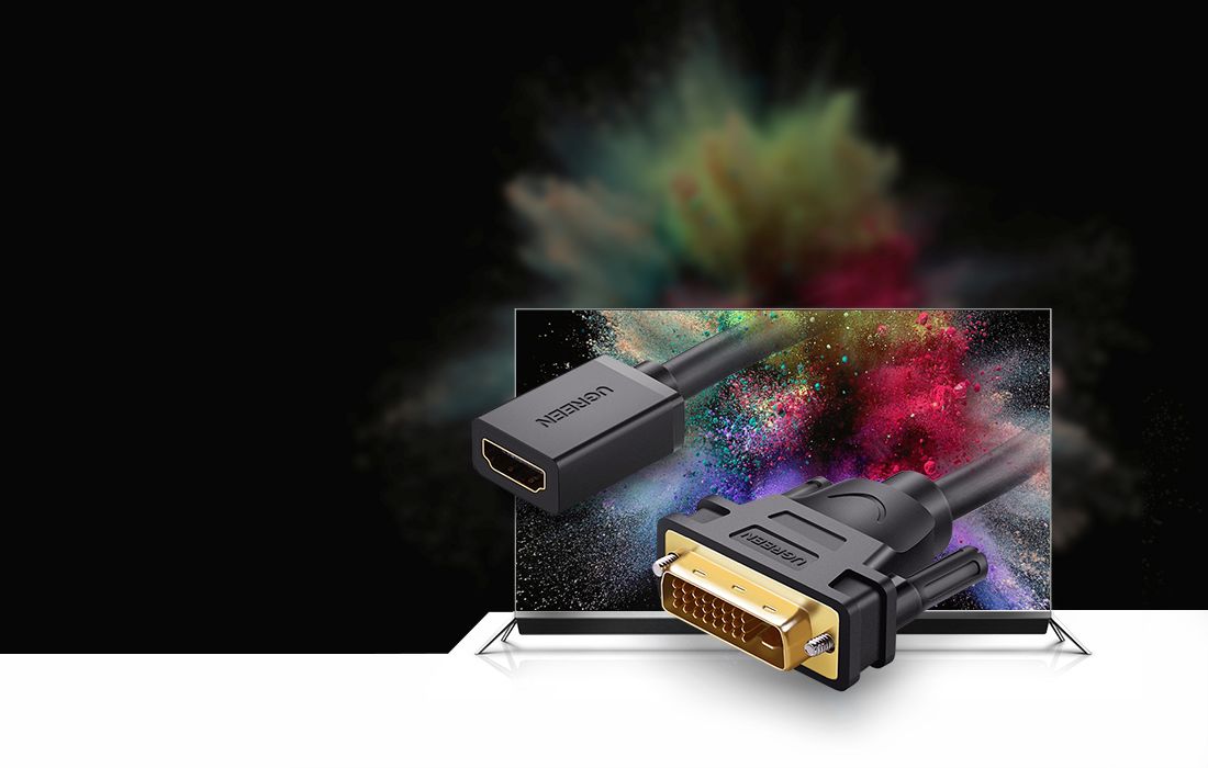 DVId-HDMI M/Ž KABL - ugreen-20118-dvi-m-na-hdmi-f-adapter-kabl
