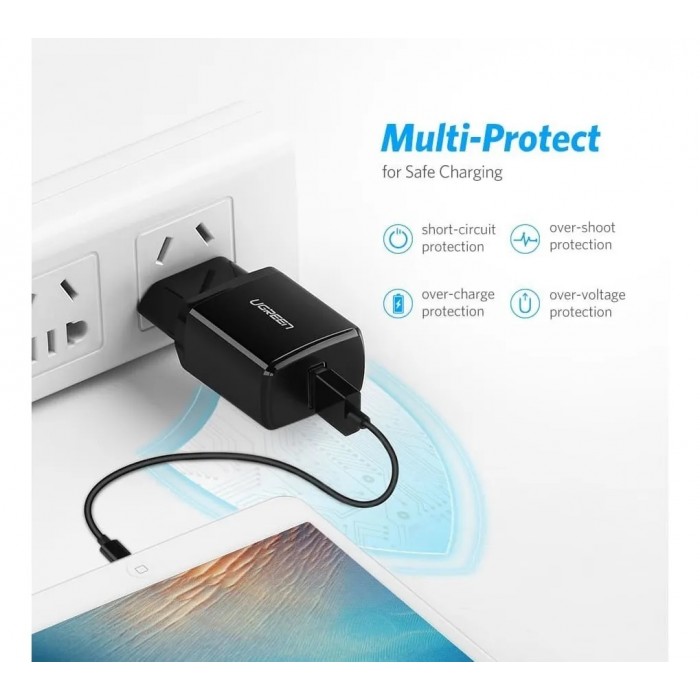 PUNJAČ KUĆNI USB-ED011 - kucni-usb-punjac-fast-5v-2-1a-ugreen-ed011-2878