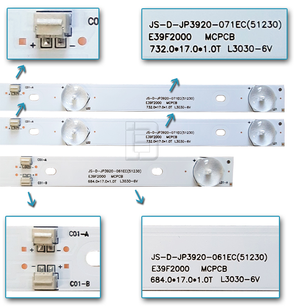 LED BAR-AWT39 - js-d-jp3920-061ec-51230-e39f2000-mcpcb