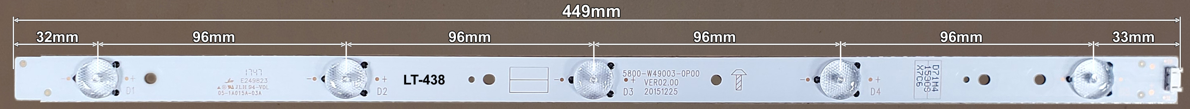 LED BAR-TESLA49S - lt438-led-traka-za-tesla-49-w2-449mm