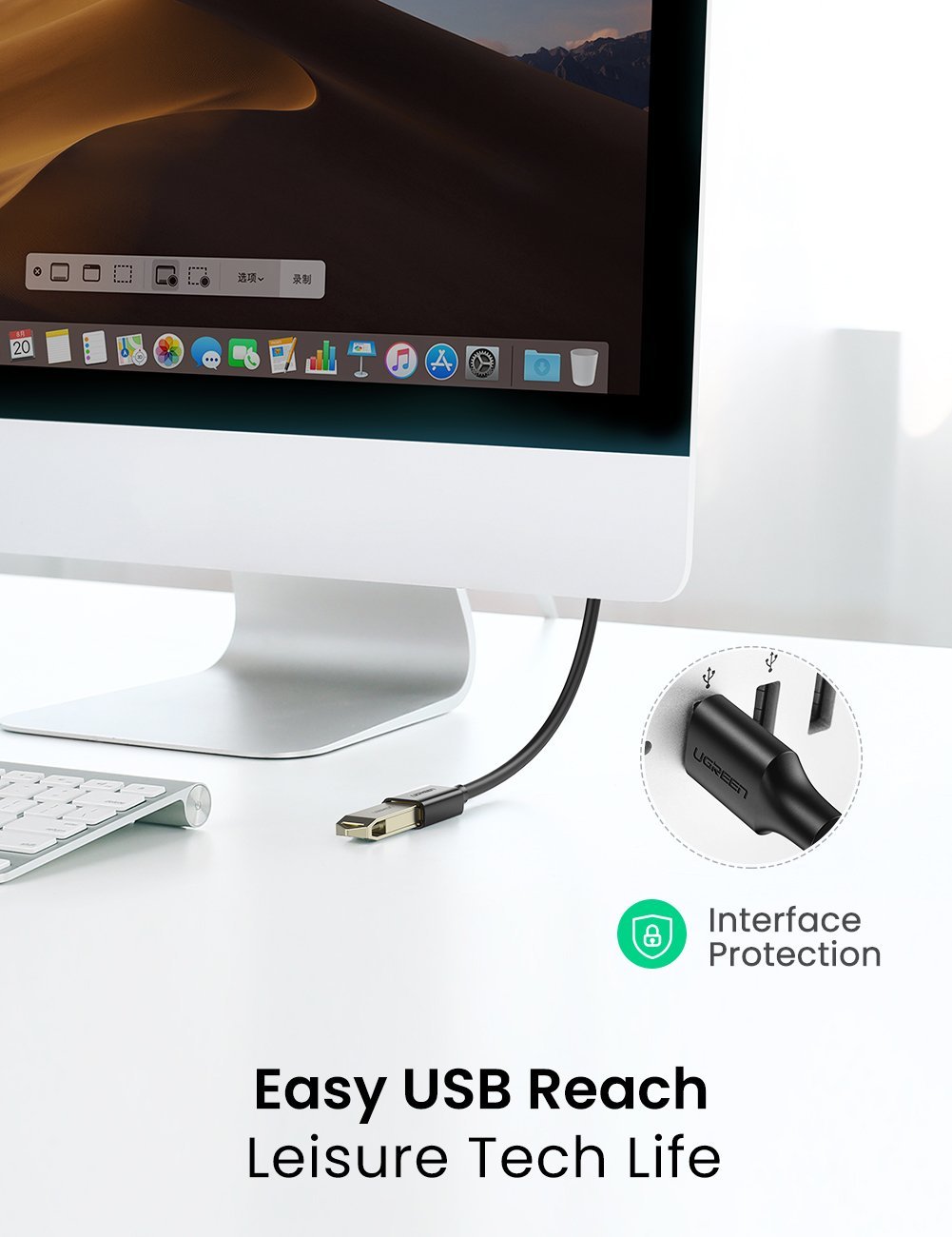 USB 3.0A-0.5/M-F KABL - usb-kabl-m-f-3-0-0-5m-crni-ugreen-us129-2891_1