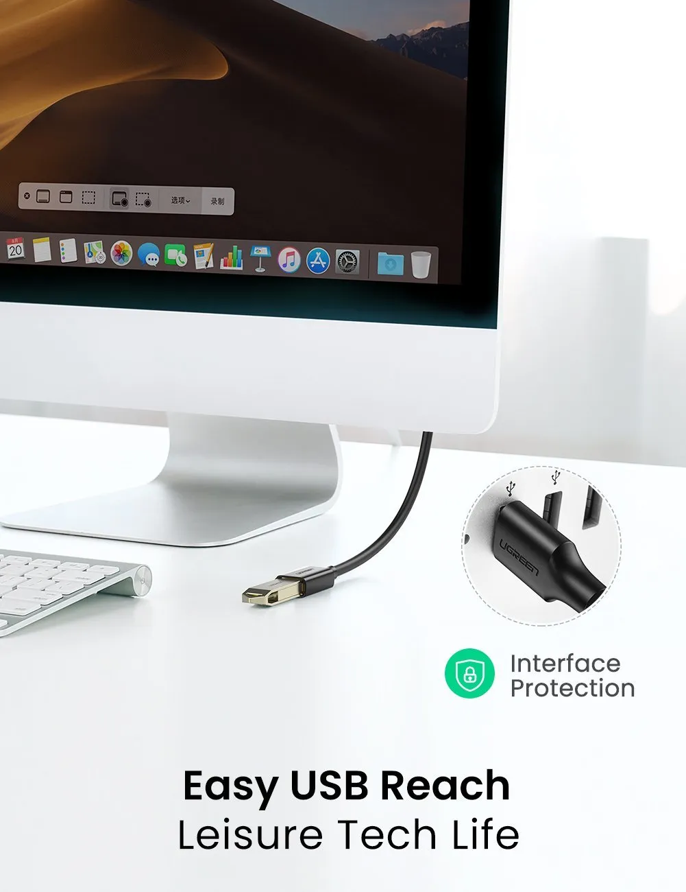 USB 3.0A-0.5/M-F KABL - usb-kabl-m-f-3-0-0-5m-crni-ugreen-us129-2891_1
