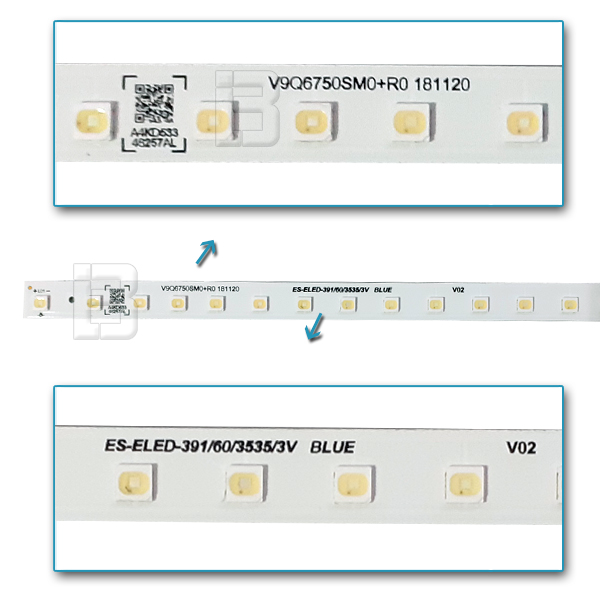 LED BAR-SAMSUNG75QE - v9q6750sm0-r0-es-eled-391-60-3535-3v-blue