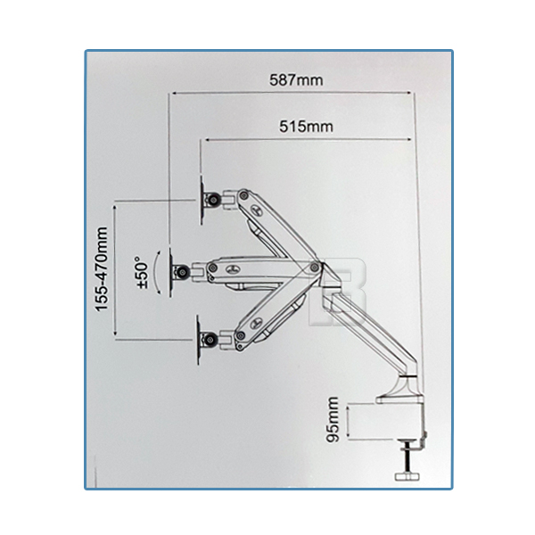 MONITOR NOSAČ TVD-031 - m10-nosac-monitora-dimenzije