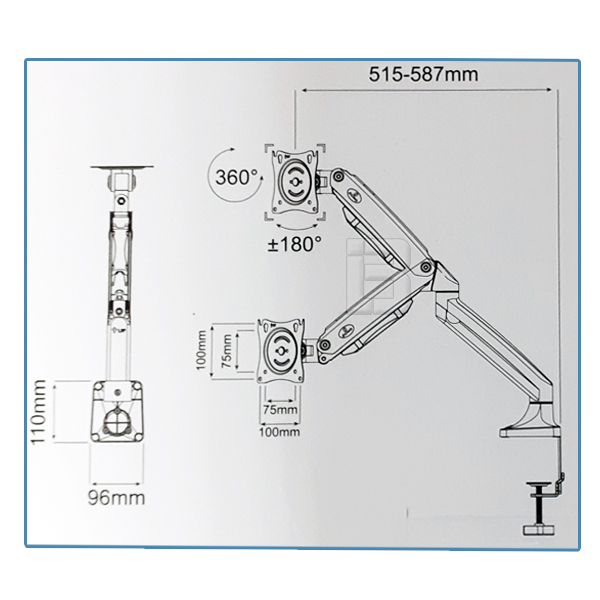 MONITOR NOSAČ TVD-031 - m10-nosac-monitora-dimenzije