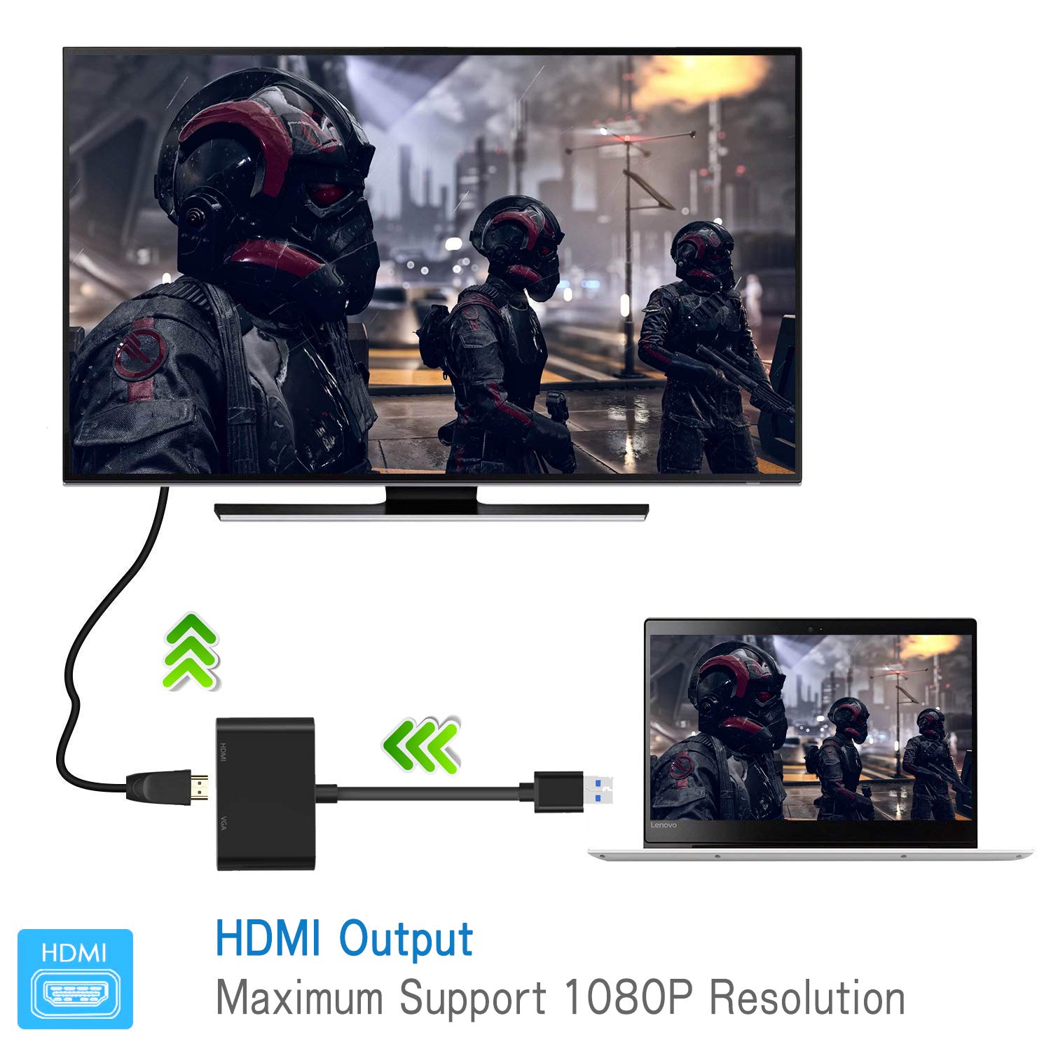 USB-HDMI-VGA KONVERTOR - kt-u2hv023-usb-na-hdmi-vga-konvertor-3-0