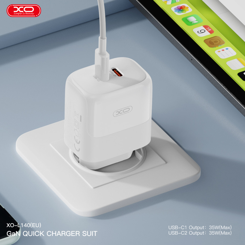 PUNJAČ KUĆNI L140 35W 2xTipc - xo-punjac-gan-l140-35w-2-x-tip-c-5049_2