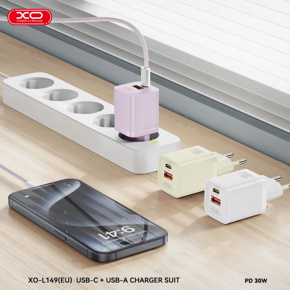 PUNJAČ KUĆNI L149 30W - xo-kucni-punjac-l149-pd-30w-beli-kabl-tipc-5087_1