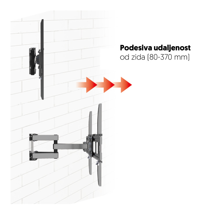 TV NOSAČ LCDH664BH 32-75 - tv nosac zglobni