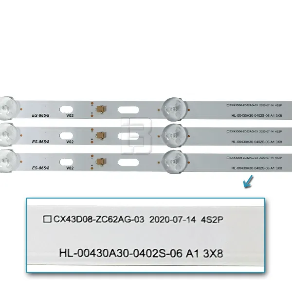 LED BAR-FOX432 - cx43d08-zc62ag-03-hl-00430a30-0402s-06