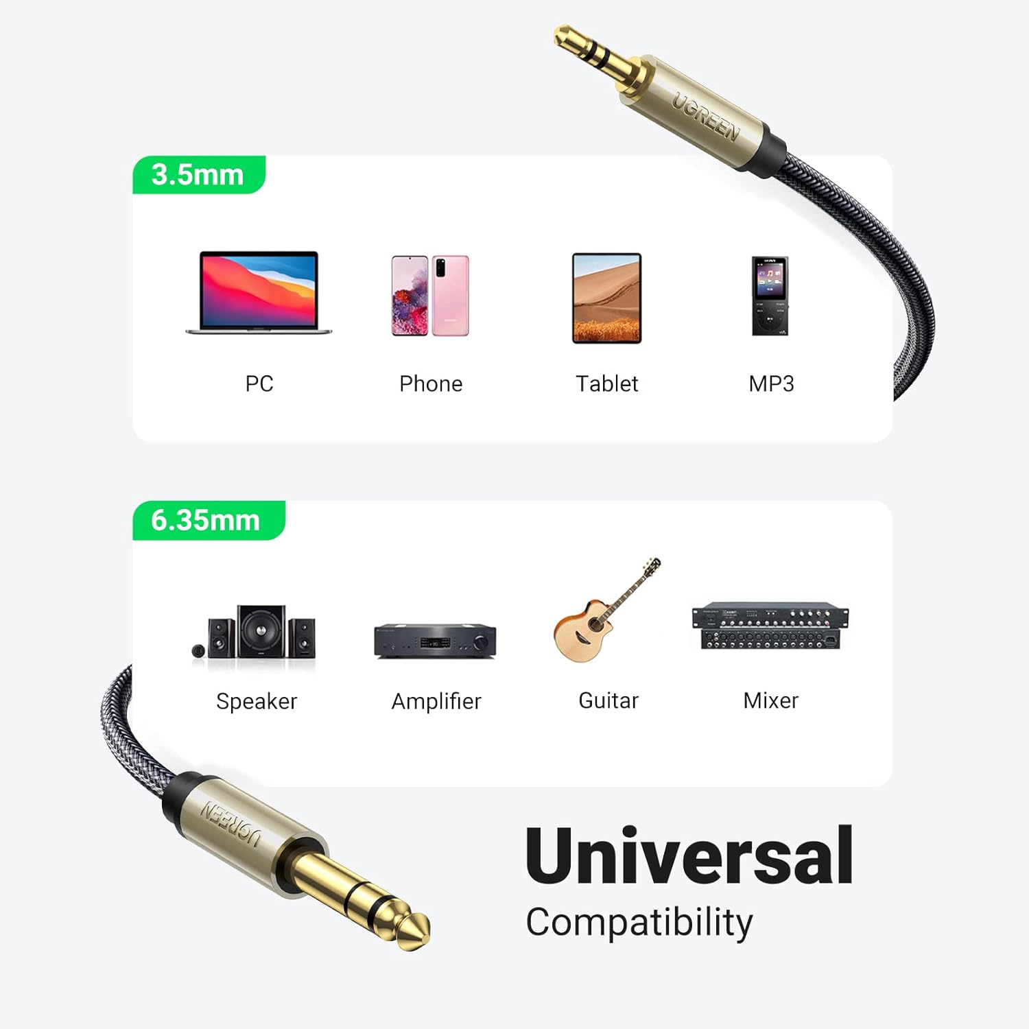 3.5mm-6.3mm AUX KABL 5M - ugreen-av127-3-5mm-na-6-35mm-kabl