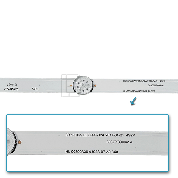 LED BAR-FOX39DLE - cx39d08-zc22ag-02a-303cx390041a-hl-00390a30-0402s-07
