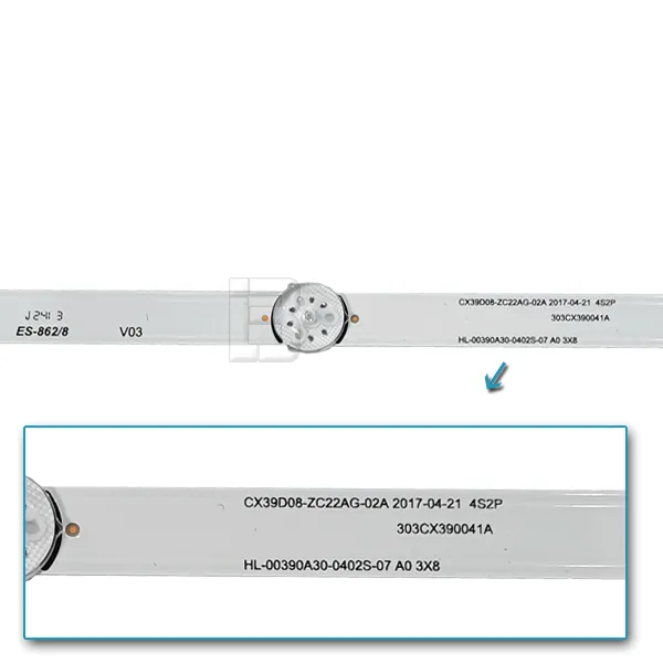 LED BAR-FOX39DLE - cx39d08-zc22ag-02a-303cx390041a-hl-00390a30-0402s-07